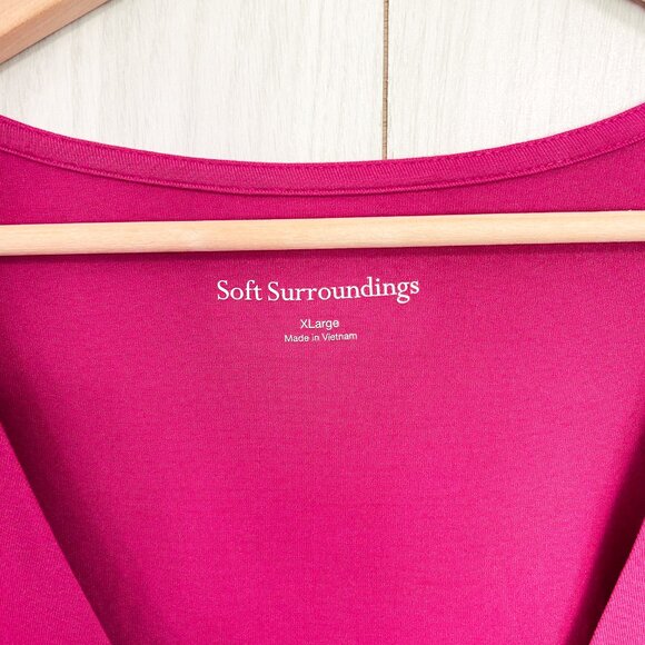 Soft Surroundings Faux Wrap Jersey Knit Knee Length Dress - Picture 4 of 6